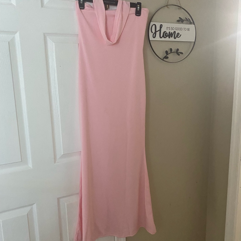 Chic Strapless Pink Dress